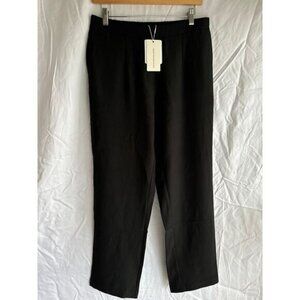 Commense Elegant Black Wide-Leg Trousers Versatile Office to Evening Wear Size L